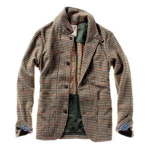 Relwen Heritage Trap Blazer - Cream/Brown Guncheck